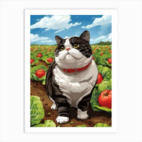 Cat In The Garden 17 Art Print