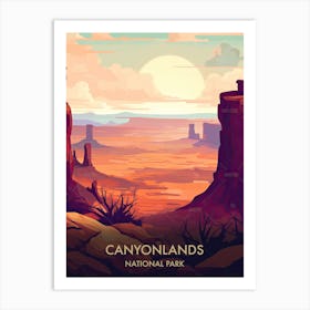 Canyonlands National Park Travel Poster Illustration Style 2 Art Print