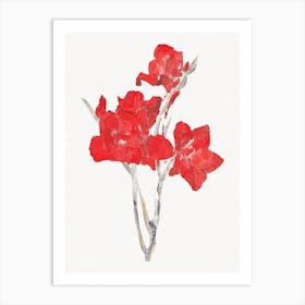 Red Gladioli, Abstract Art, Piet Mondrian Art Print
