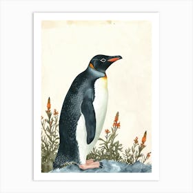 Adlie Penguin Volunteer Point Vintage Botanical Painting 3 Art Print