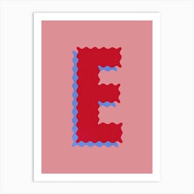 Ric Rac Letter E Pink Art Print