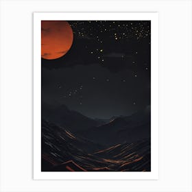 Red Moon In The Sky Art Print