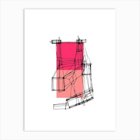 Pink Crane Art Print