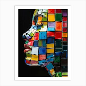 Mosaic Woman'S Face Art Print