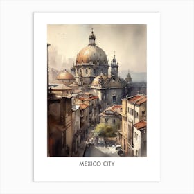 Mexico City Watercolor 4travel Poster Art Print