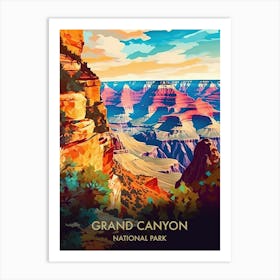 Grand Canyon National Park Travel Poster Illustration Style 2 Art Print