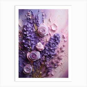 Abstract Of Lavender Flowers Art Print