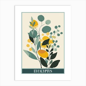 Eucalyptus Tree Illustration Flat 4 Poster Art Print