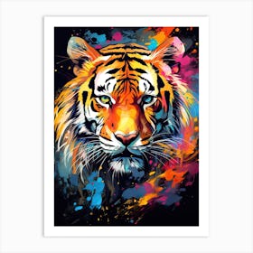 Tiger Art In Abstract Art Style 3 Art Print