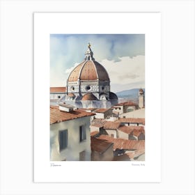 Florence, Tuscany, Italy 1 Watercolour Travel Poster Art Print