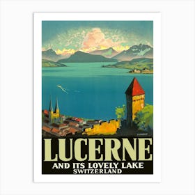 Lucerne And Its Lovely Lake, Switzerland Art Print