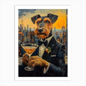 Sophisticated Airedale 3 Art Print