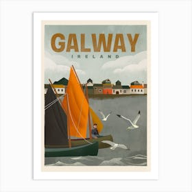 Travel Poster Galway Ireland Art Print