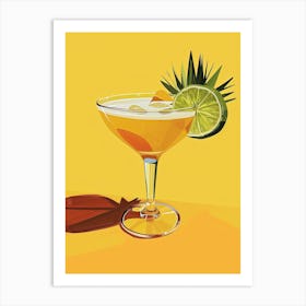 Yellow Cocktail Constellations: Mid-Century Stars Art Print