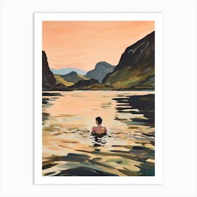 Wild Swimming At Ullswater Cumbria 1 Art Print