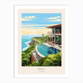 Bali, Indonesia 3 Midcentury Modern Pool Poster Art Print