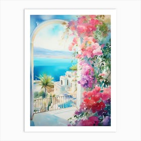 Mediterranean Hotel View Poster Art Print