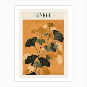 Ginkgo Tree Minimal Japandi Illustration 4 Poster Art Print