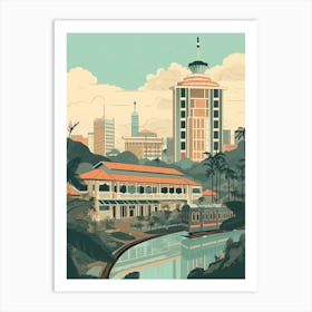 Kuala Lumpur Malaysia Travel Illustration 3 Art Print