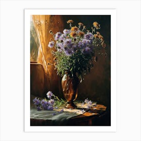 Baroque Floral Still Life Asters 7 Art Print