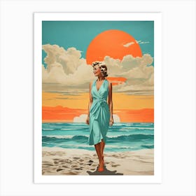 'Sunset On The Beach' 1 Art Print