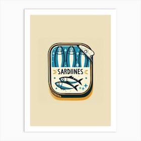 Sardines blue tin - fish Art Print