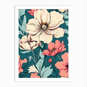 Seamless Floral Pattern 35 Art Print