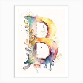 B, Letter, Alphabet Storybook Watercolour 2 Art Print