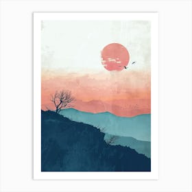 Sunset In The Mountains 1 Art Print