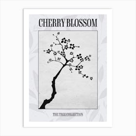 Cherry Blossom Tree Simple Geometric Nature Stencil 1 Poster Art Print
