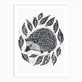 A Humble Hedgehog Among Autumn Leaves Art Print