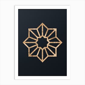 Abstract Geometric Gold Glyph on Dark Teal n.0291 Art Print