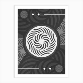 Abstract Geometric Glyph Array in White and Gray n.0018 Art Print