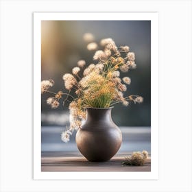 Dried Flowers in a Vase Art Print