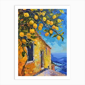 Lemons By The Sea Art Print