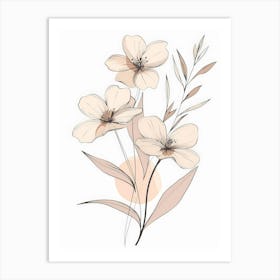 Flowers On A White Background 4 Art Print