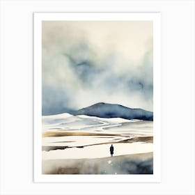 Abstract Watercolor Landscape Solitary Figure 6 Art Print