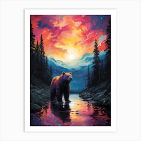 Bear At Sunset 1 Art Print