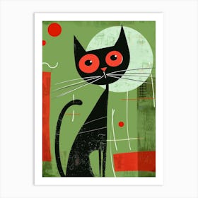 Black Cat With Red Eyes 5 Art Print