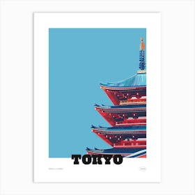 Senso Ji Temple Tokyo 2 Colourful Illustration Poster Art Print