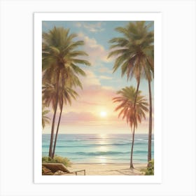 Sunset At The Beach 2 Art Print