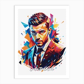 Justin Timberlake 02 Portrait Music Icon Style WPAP Pop Art Art Print