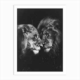 Barbary Lion Charcoal Drawing Rituals 2 Art Print