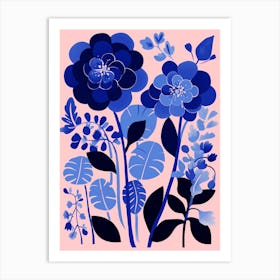 Blue Flower Illustration Hydrangea 6 Art Print