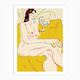 Girl With A Wineglass Art Print