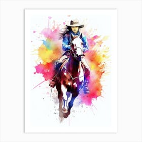  Cowgirl Racing Tie Dye Art Print