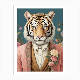 Tiger Illustrations Wearing A Wedding Tuxedo 3 Art Print
