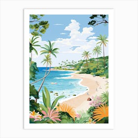 Carlisle Bay Beach, Barbados, Matisse And Rousseau Style 1 Art Print