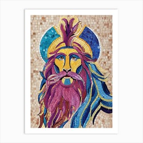 Mosaic Lion Art Print