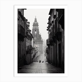 Santiago De Compostela, Spain, Black And White Analogue Photography 4 Art Print